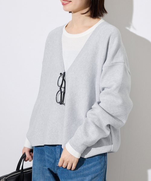 SLOBE IENA スローブイエナ スムースオーバーニット グレー スローブ イエナ SLOBE IENA 《追加3》スムースオーバーニット