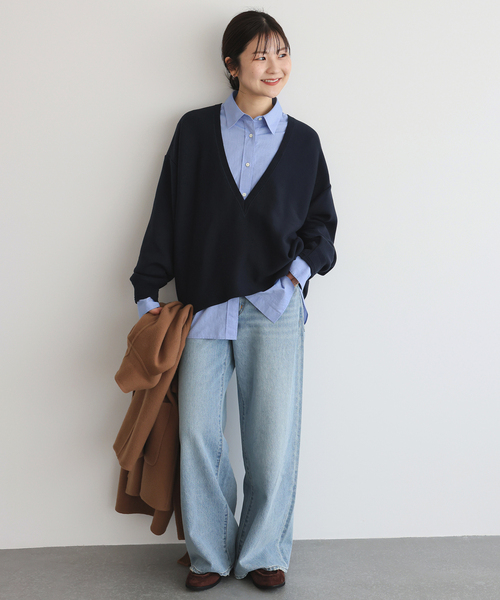 スムースオーバーVネックニット（ニット/セーター）｜SLOBE IENA