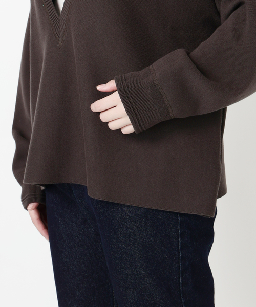 セール】スムースオーバーVネックニット（ニット/セーター）｜SLOBE