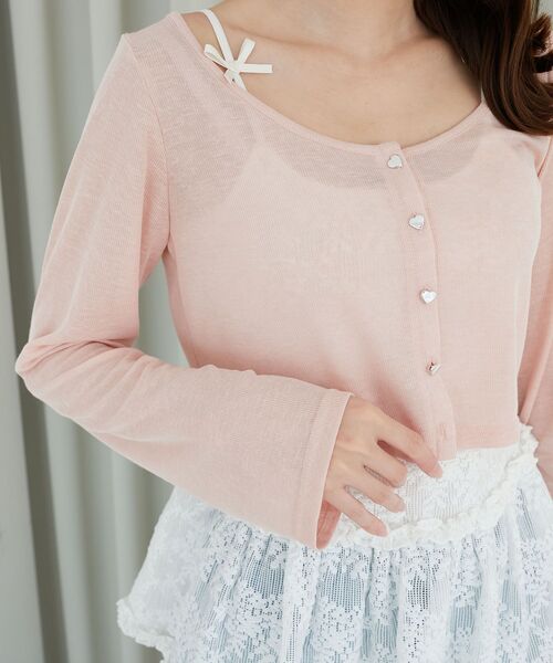 MAJESTIC LEGON(マジェスティックレゴン)の「ペプラムキャミ×カーデセット(カーディガン/ボレロ・レディース・オフホワイト/ブルー/モカ/ピンク/ブラック・MEDIUM)」の21枚目の写真