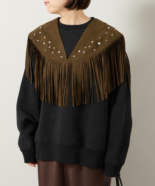 Bonum(ボナム)の「SUEDE-LIKE FRINGE VEST(その他アウター・レディース・ブラウン・FREE)」の4枚目の写真