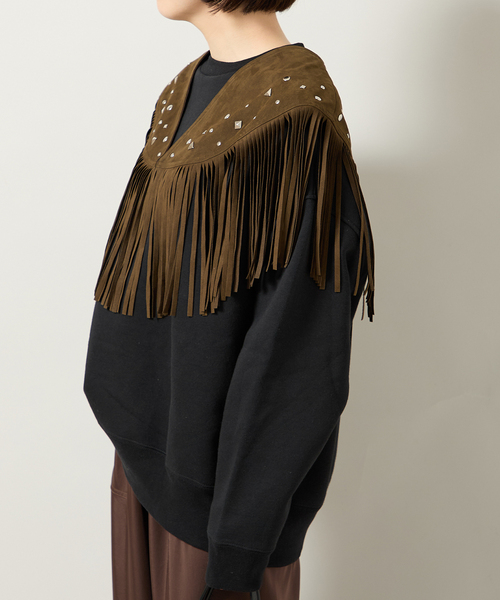 Bonum(ボナム)の「SUEDE-LIKE FRINGE VEST(その他アウター・レディース・ブラウン・FREE)」の5枚目の写真