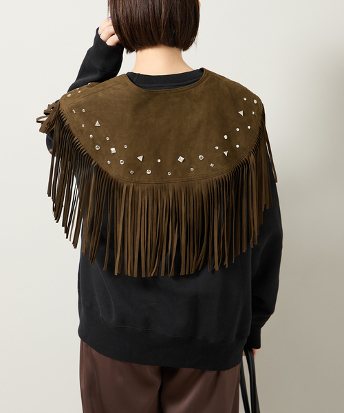 Bonum(ボナム)の「SUEDE-LIKE FRINGE VEST(その他アウター・レディース・ブラウン・FREE)」の6枚目の写真
