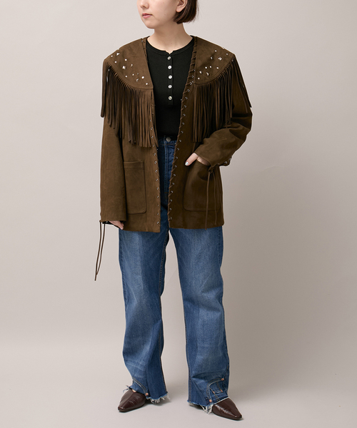 Bonum(ボナム)の「SUEDE-LIKE FRINGE VEST(その他アウター・レディース・ブラウン・FREE)」の12枚目の写真