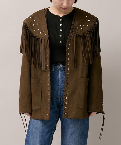 Bonum(ボナム)の「SUEDE-LIKE FRINGE VEST(その他アウター・レディース・ブラウン・FREE)」の15枚目の写真