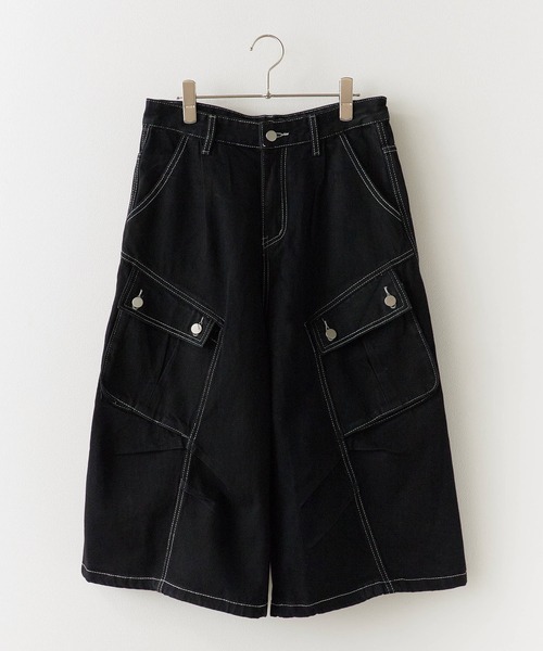Theater code(シアターコード)の「【26SS再入荷】White Stitching Half Cargo Denim Pants/ホワイトステッチ ハーフカーゴデニムパンツメンズ メンズ 夏物 夏服(デニムパンツ・メンズ・ブラック/ライトブルー・L/M)」の19枚目の写真