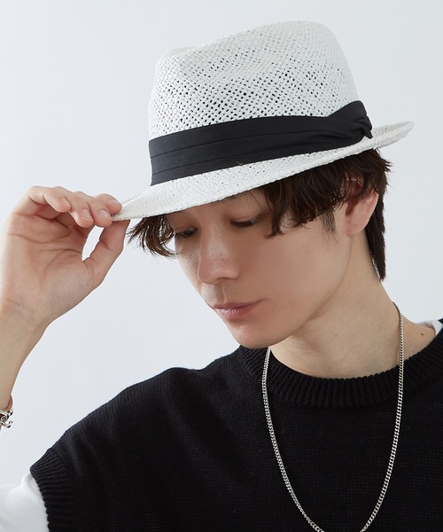 improves（インプローブス）の「ストローハット（ハット・メンズ・アイボリー/ブラック/ベージュ/キャメル/ホワイト/ブラウン・FREE）」の2枚目の写真