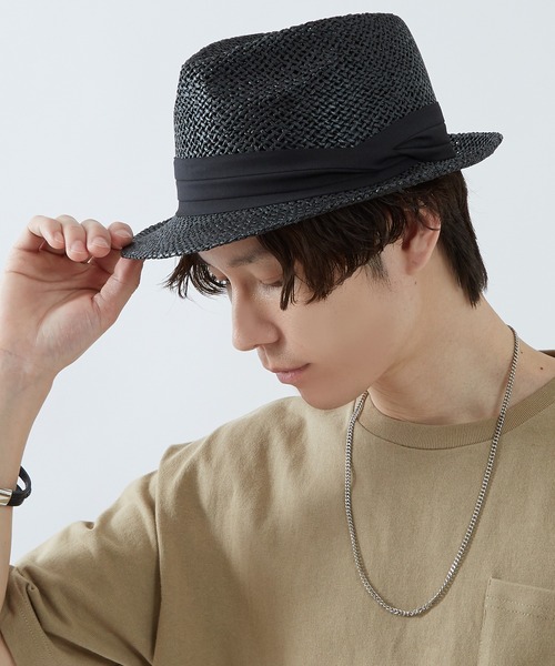 improves（インプローブス）の「ストローハット（ハット・メンズ・アイボリー/ブラック/ベージュ/キャメル/ホワイト/ブラウン・FREE）」の4枚目の写真