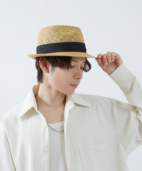 improves（インプローブス）の「ストローハット（ハット・メンズ・アイボリー/ブラック/ベージュ/キャメル/ホワイト/ブラウン・FREE）」の11枚目の写真
