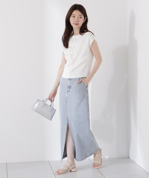 PROPORTION BODY DRESSING（プロポーションボディドレッシング）の「前後２ＷＡＹリボンニット / 1215270705（ニット/セーター・レディース・ホワイト系その他/ブラック/ボルドー・FREE）」の4枚目の写真