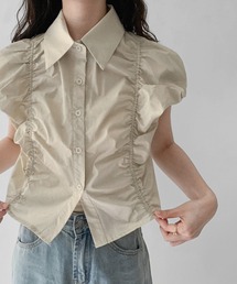 on:nue | 【on:nue】[着用動画あり！/3色展開] シャーリングボリュームノースリーブブラウス(シャツ/ブラウス)