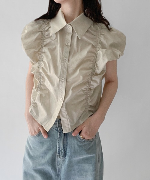 on:nue（オンニュ）の「【on:nue】[着用動画あり！/3色展開] シャーリングボリュームノースリーブブラウス（シャツ/ブラウス・レディース・ブラック/ベージュ/ホワイト・FREE）」の20枚目の写真