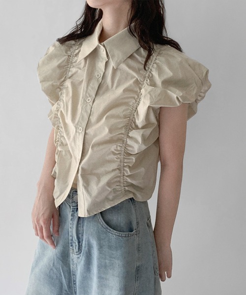 on:nue（オンニュ）の「【on:nue】[着用動画あり！/3色展開] シャーリングボリュームノースリーブブラウス（シャツ/ブラウス・レディース・ブラック/ベージュ/ホワイト・FREE）」の21枚目の写真