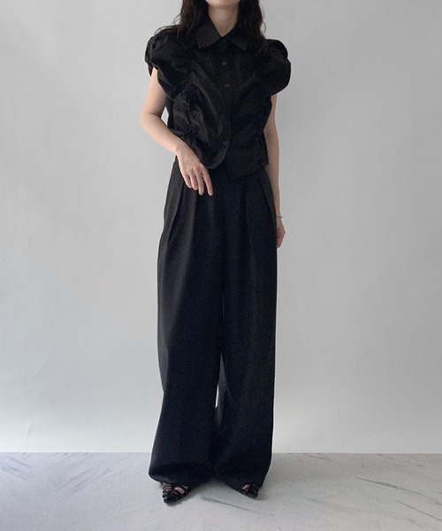 on:nue（オンニュ）の「【on:nue】[着用動画あり！/3色展開] シャーリングボリュームノースリーブブラウス（シャツ/ブラウス・レディース・ブラック/ベージュ/ホワイト・FREE）」の15枚目の写真