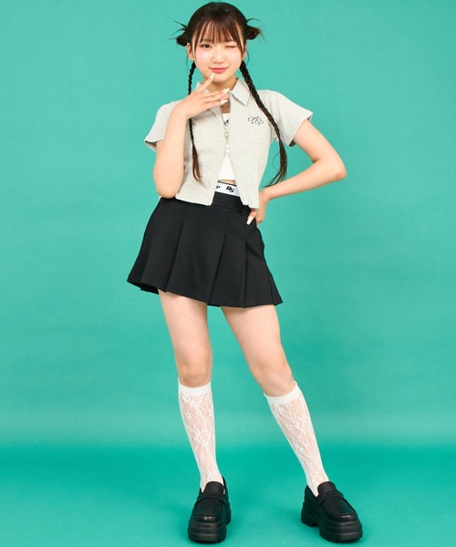 ANAP GiRL(アナップガール)の「ANAPR+S(リラスポ)スウェットプリーツスカート(スカート・キッズ・ライトグレー/ブラック/パープル・XS/S/M)」の6枚目の写真