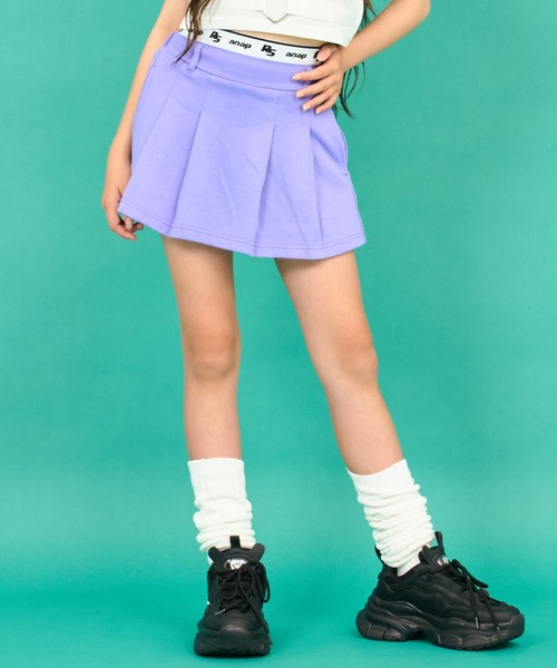 ANAP GiRL(アナップガール)の「ANAPR+S(リラスポ)スウェットプリーツスカート(スカート・キッズ・ライトグレー/ブラック/パープル・XS/S/M)」の10枚目の写真