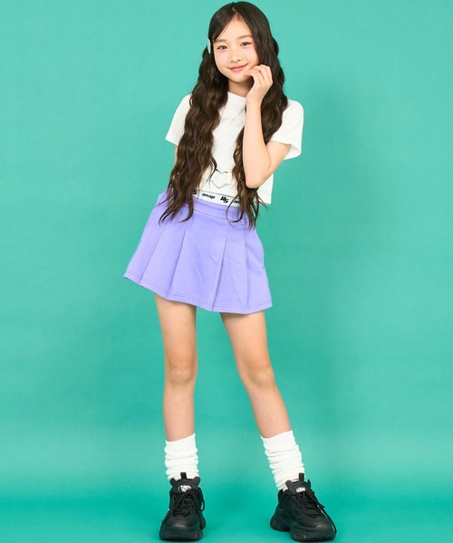 ANAP GiRL(アナップガール)の「ANAPR+S(リラスポ)スウェットプリーツスカート(スカート・キッズ・ライトグレー/ブラック/パープル・XS/S/M)」の14枚目の写真