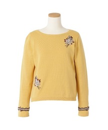 KEITA MARUYAMA | Flower Stripe Embroidery PO(Tシャツ/カットソー)