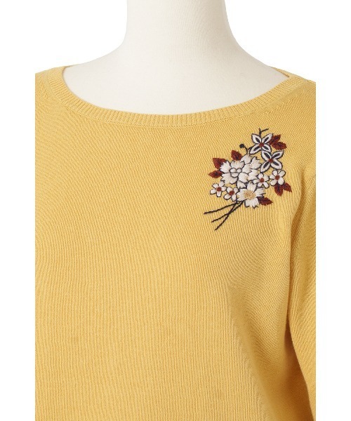 KEITA MARUYAMA（ケイタマルヤマ）の「Flower Stripe Embroidery PO（Tシャツ/カットソー・レディース・イエロー・SMALL）」の2枚目の写真