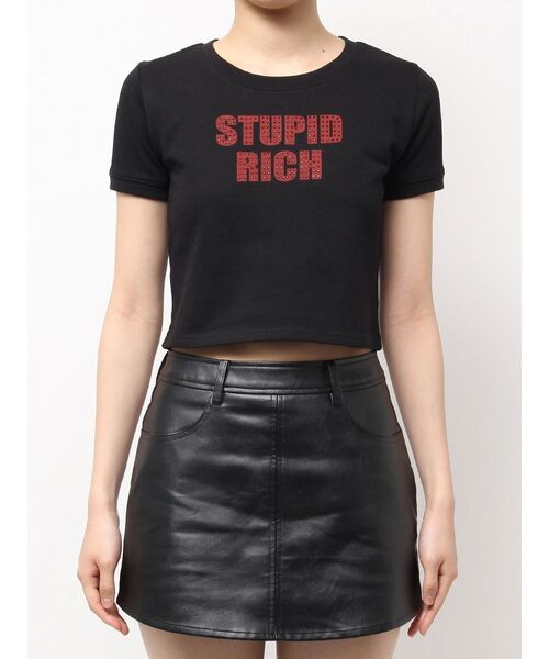 GYDA（ジェイダ）の「STUPID RICH STONEショートTシャツ（Tシャツ/カットソー・レディース・パープル/オフホワイト/ブラック・FREE）」の8枚目の写真