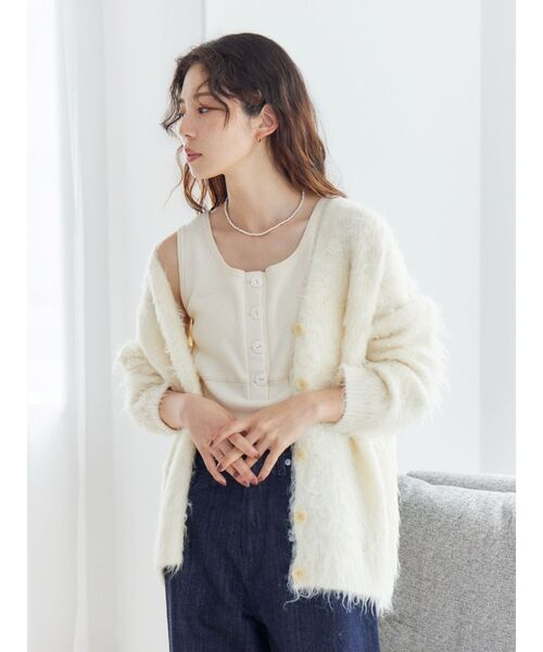 Ungrid(アングリッド)の「【WEB限定】カラールーズニットカーデ(カーディガン/ボレロ・レディース・レッド/ライトグレー/オフホワイト/ブルー/イエロー・FREE)」の2枚目の写真