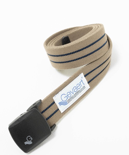 GEVAERT（ゲバルト）の「Ｇevaert 35mmダブルライン ストレッチベルト（ベルト・メンズ・ネイビー/ベージュ/ブラック・FREE）」の2枚目の写真