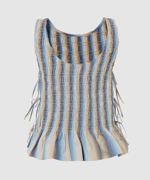 Ombre Stripe Smock Tie String Top（その他トップス）｜GANNI（ガニー