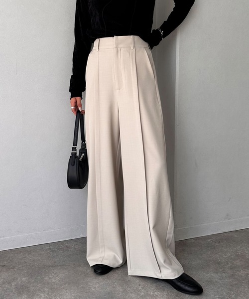 NOGLE(ノグル)の「【NOGLE/ノグル】センタータックスラックス(スラックス・レディース・グレー/アイボリー/ブラウン/ブラック・S/M)」の1枚目の写真