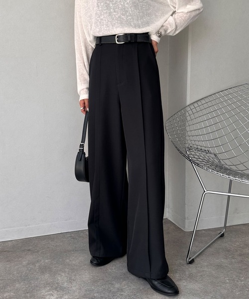 NOGLE(ノグル)の「【NOGLE/ノグル】センタータックスラックス(スラックス・レディース・グレー/アイボリー/ブラウン/ブラック・S/M)」の2枚目の写真