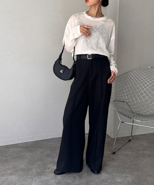 NOGLE(ノグル)の「【NOGLE/ノグル】センタータックスラックス(スラックス・レディース・グレー/アイボリー/ブラウン/ブラック・S/M)」の13枚目の写真