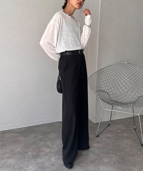 NOGLE(ノグル)の「【NOGLE/ノグル】センタータックスラックス(スラックス・レディース・グレー/アイボリー/ブラウン/ブラック・S/M)」の14枚目の写真