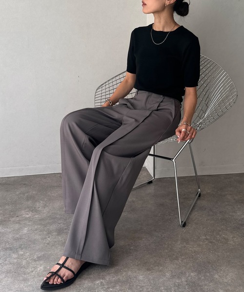 NOGLE(ノグル)の「【NOGLE/ノグル】センタータックスラックス(スラックス・レディース・グレー/アイボリー/ブラウン/ブラック・S/M)」の16枚目の写真