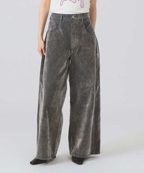 Ray BEAMS(レイビームス)の「フロッキー デニム ワイド パンツ(その他パンツ・レディース・シルバー/ダークブラウン・0/1)」の2枚目の写真