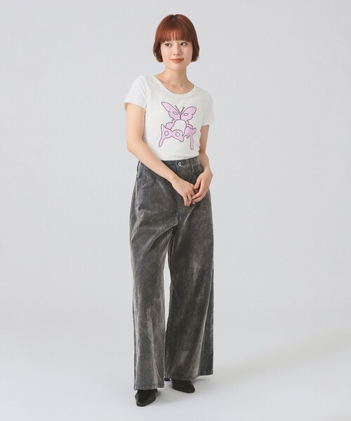 Ray BEAMS(レイビームス)の「フロッキー デニム ワイド パンツ(その他パンツ・レディース・シルバー/ダークブラウン・0/1)」の22枚目の写真