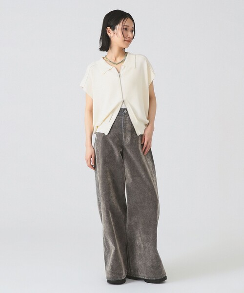 Ray BEAMS(レイビームス)の「フロッキー デニム ワイド パンツ(その他パンツ・レディース・シルバー/ダークブラウン・0/1)」の20枚目の写真