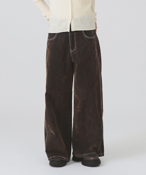 Ray BEAMS(レイビームス)の「フロッキー デニム ワイド パンツ(その他パンツ・レディース・シルバー/ダークブラウン・0/1)」の15枚目の写真