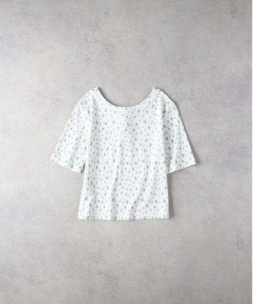 Right-on(ライトオン)の「HONEYSUCKLE ROSE(ハニーサックルローズ)【レディース】小花柄プリントTシャツ(Tシャツ/カットソー・レディース・ブルー・S/M/L)」の8枚目の写真