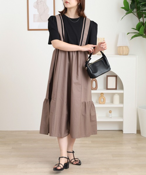 Anna Nicola フェイクレイヤードジャンパースカート