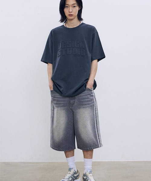 F.ILLUMINATE(フィルミネイト)の「【UNISEX】Filluminate/アップリケStudio T(Tシャツ/カットソー・レディース・ネイビー/ボルドー・LARGE/MEDIUM/SMALL)」の4枚目の写真
