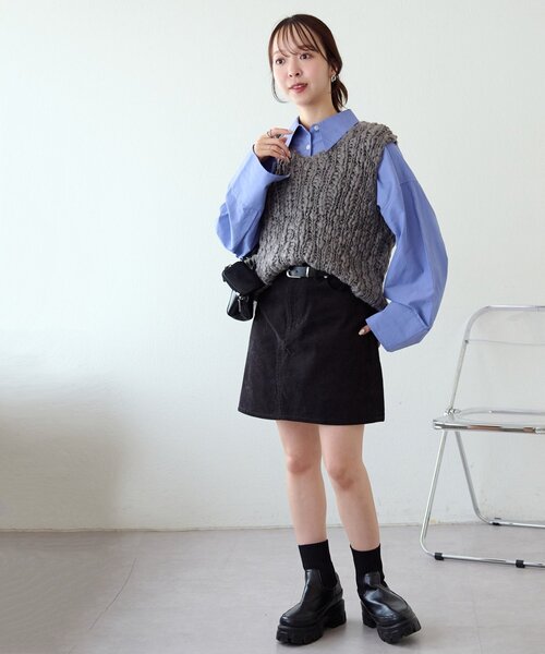 Dior コーデュロイ　ミニスカート セール】2段ティアードコーデュロイミニスカート（スカート）｜LADY