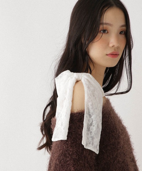 Heather（ヘザー）の「ドロストシャギーニット　590716（ニット/セーター・レディース・ホワイト/グレー/ピンク/ブラウン・FREE）」の14枚目の写真