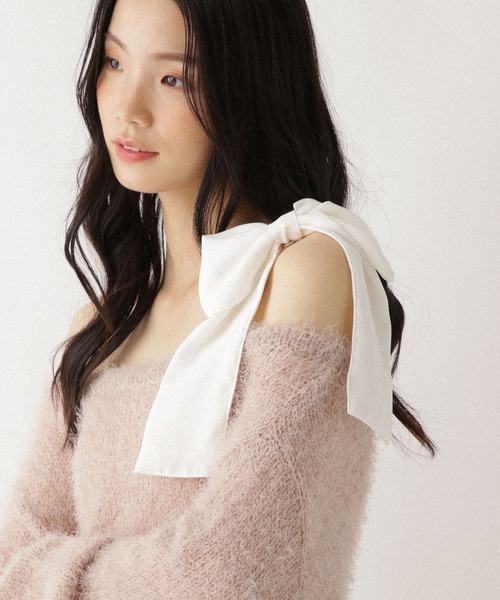 Heather（ヘザー）の「ドロストシャギーニット　590716（ニット/セーター・レディース・ホワイト/グレー/ピンク/ブラウン・FREE）」の17枚目の写真