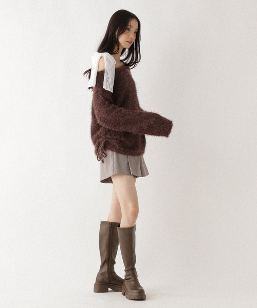 Heather（ヘザー）の「ドロストシャギーニット　590716（ニット/セーター・レディース・ホワイト/グレー/ピンク/ブラウン・FREE）」の20枚目の写真