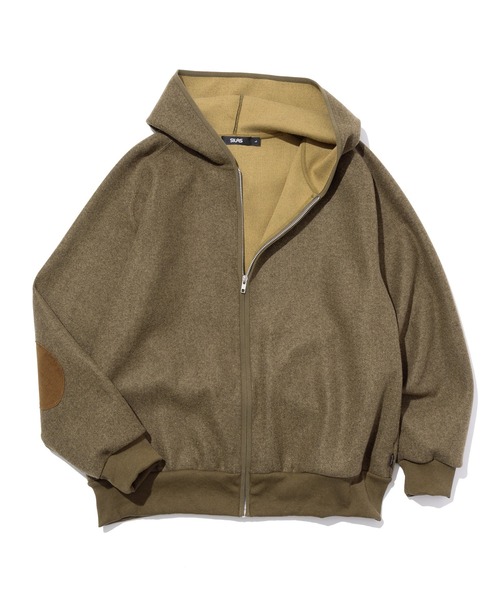 Elbow Patch Zip Open Sweatshirt — свитшот с молнией и нашивками на локтях