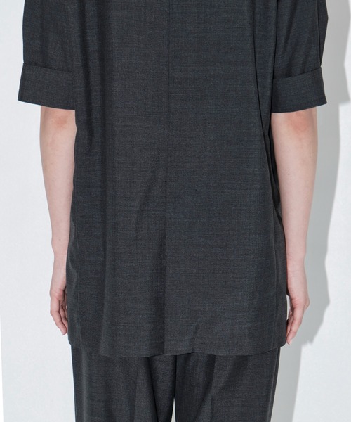 THE TOKYO(ザトウキョウ)の「【THE TOKYO/ザトウキョウ】Half Sleeve Collarless Jacket/ハーフスリーブカラーレスジャケット/SET UP(セットアップ)(テーラードジャケット・レディース・ブラウン/チャコールグレー・FREE)」の9枚目の写真
