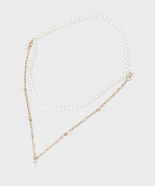 OPAQUE.CLIP(オペークドットクリップ)の「【マルチWAY】ネックレスにもなるパール調チェーンベルト(ベルト・レディース・シルバー/ゴールド・00)」の2枚目の写真