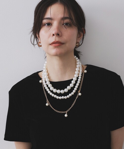 OPAQUE.CLIP(オペークドットクリップ)の「【マルチWAY】ネックレスにもなるパール調チェーンベルト(ベルト・レディース・シルバー/ゴールド・00)」の8枚目の写真