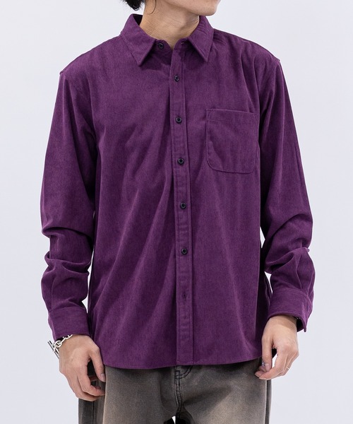 JOHN'S CLOSET（ジョンズクローゼット）の「【a】コーデュロイレギュラーシャツ（シャツ/ブラウス・メンズ・ブラウン/ワインレッド/ブラック・MEDIUM/LARGE）」の3枚目の写真