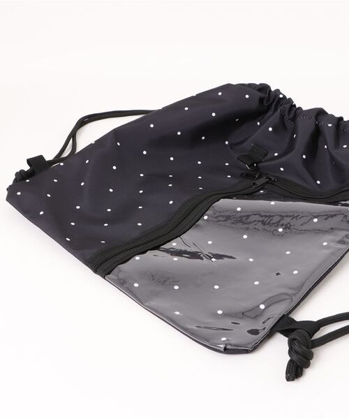 VIBGYOR(ヴィブジョー)の「FReePLACe/クリアポケット ドット柄 ナップサック X12596(バックパック/リュック・レディース・ブラック/ブルー/ホワイト/グリーン/ピンク/その他1・FREE)」の12枚目の写真