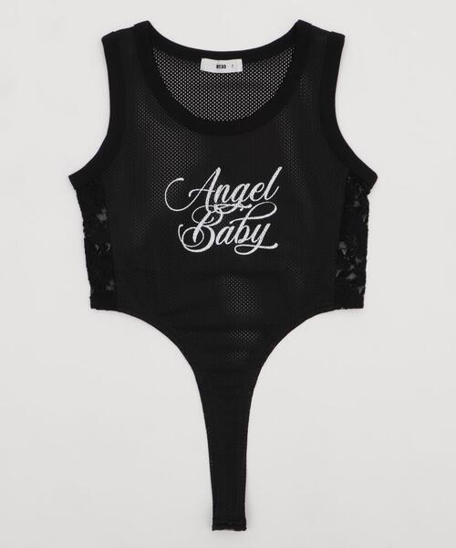 dispark（ディスパーク）の「DISPARK/サイドレースロゴボディスーツTOP（Tシャツ/カットソー・レディース・ブラック/グレー・FREE）」の7枚目の写真